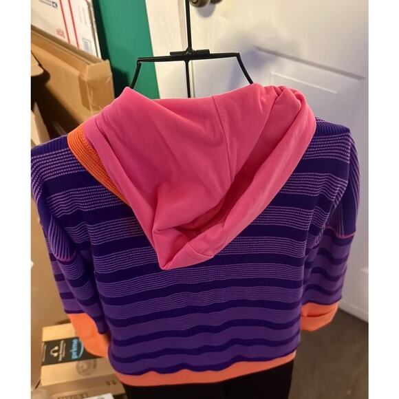 Nike Purple Striped with Orange Hood and Trim Hoodie - Picture 2 of 9